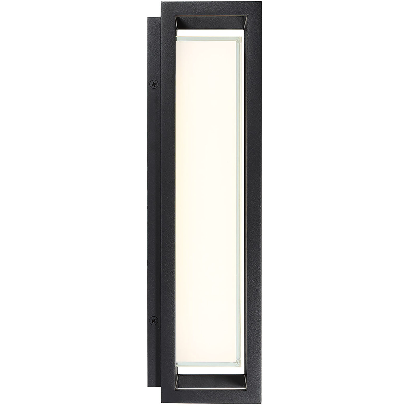 Framed LED 8 inch Black Outdoor Wall Light in 14in.
