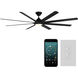 Hydra 96 inch Matte Black Downrod Ceiling Fan in 2700K