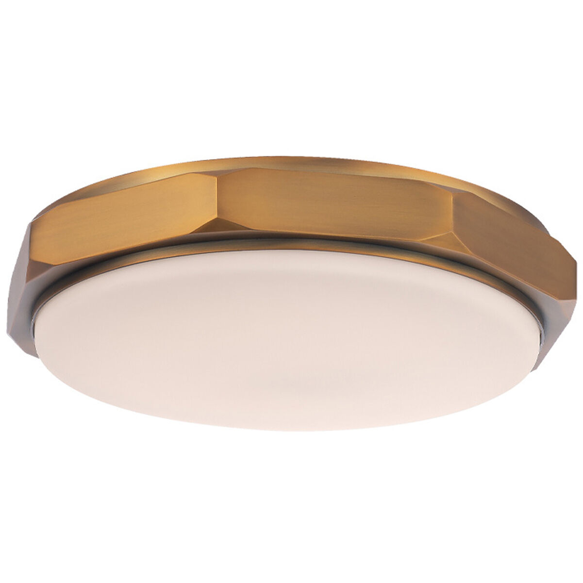 Grommet 1 Light 13 inch Aged Brass Flush Mount Ceiling Light in 3500K, 13in.