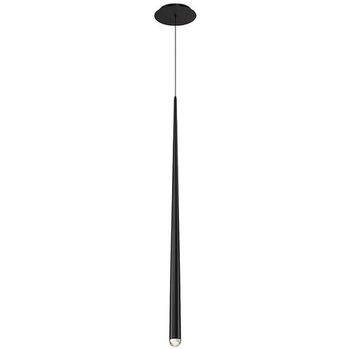 Cascade LED 1.5 inch Black Pendant Ceiling Light in Round, 37in.