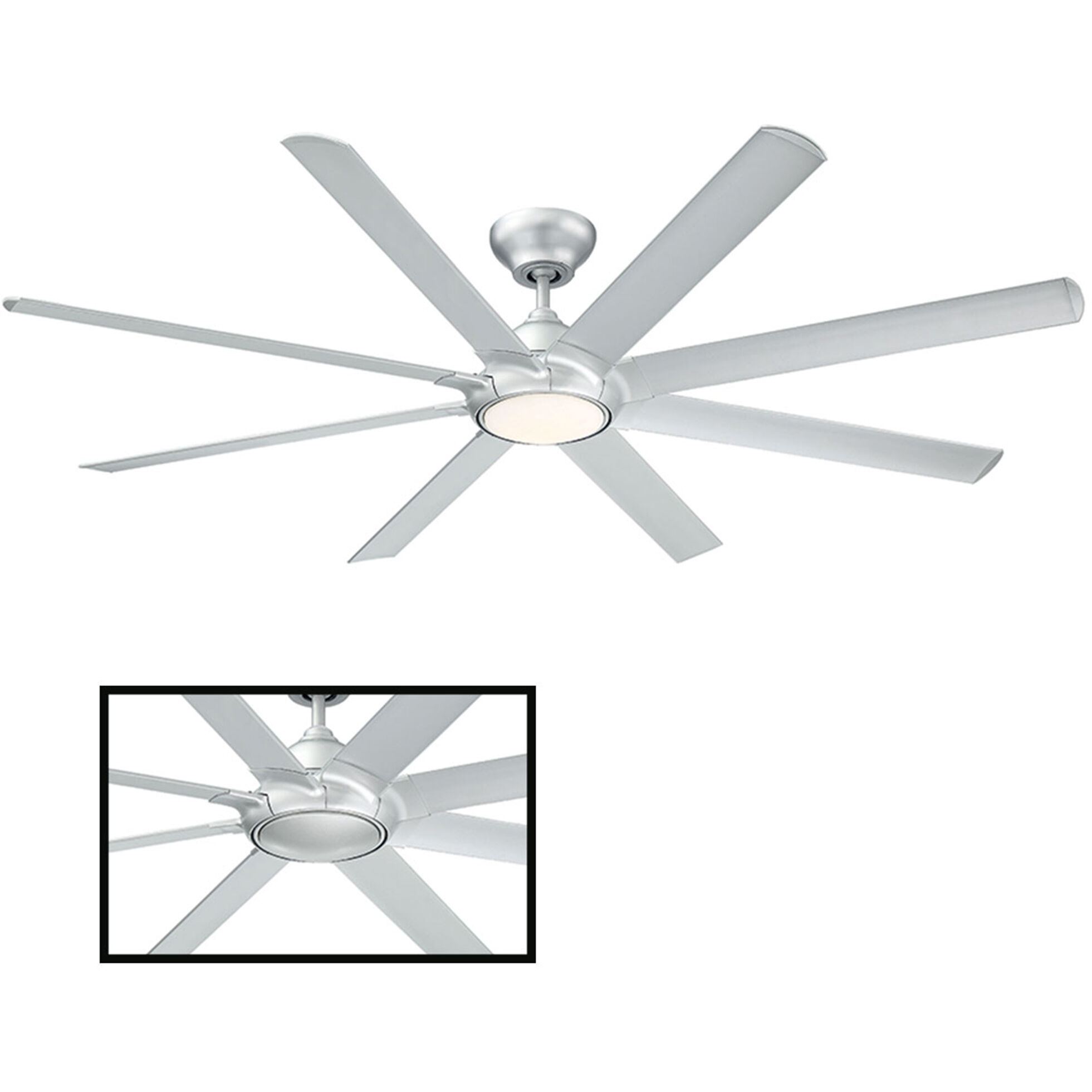 Hydra 80 inch Titanium Downrod Ceiling Fan in 2700K