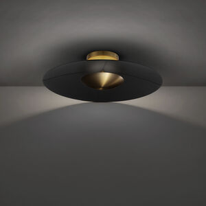 Brody 1 Light 22 inch Black with Aged Brass Semi-Flush Mount Ceiling Light
