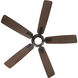 Mykonos 5 60 inch Bronze and Dark Walnut with Dark Walnut Blades Downrod Ceiling Fan in 2700K, Bronze Dark Walnut