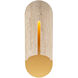 Clog LED 16 inch Beige Travertine and Aged Brass Outdoor Wall Light in 3000K