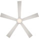 Wynd 60 inch Stainless Steel Downrod Ceiling Fan in 3000K, Smart Ceiling Fan