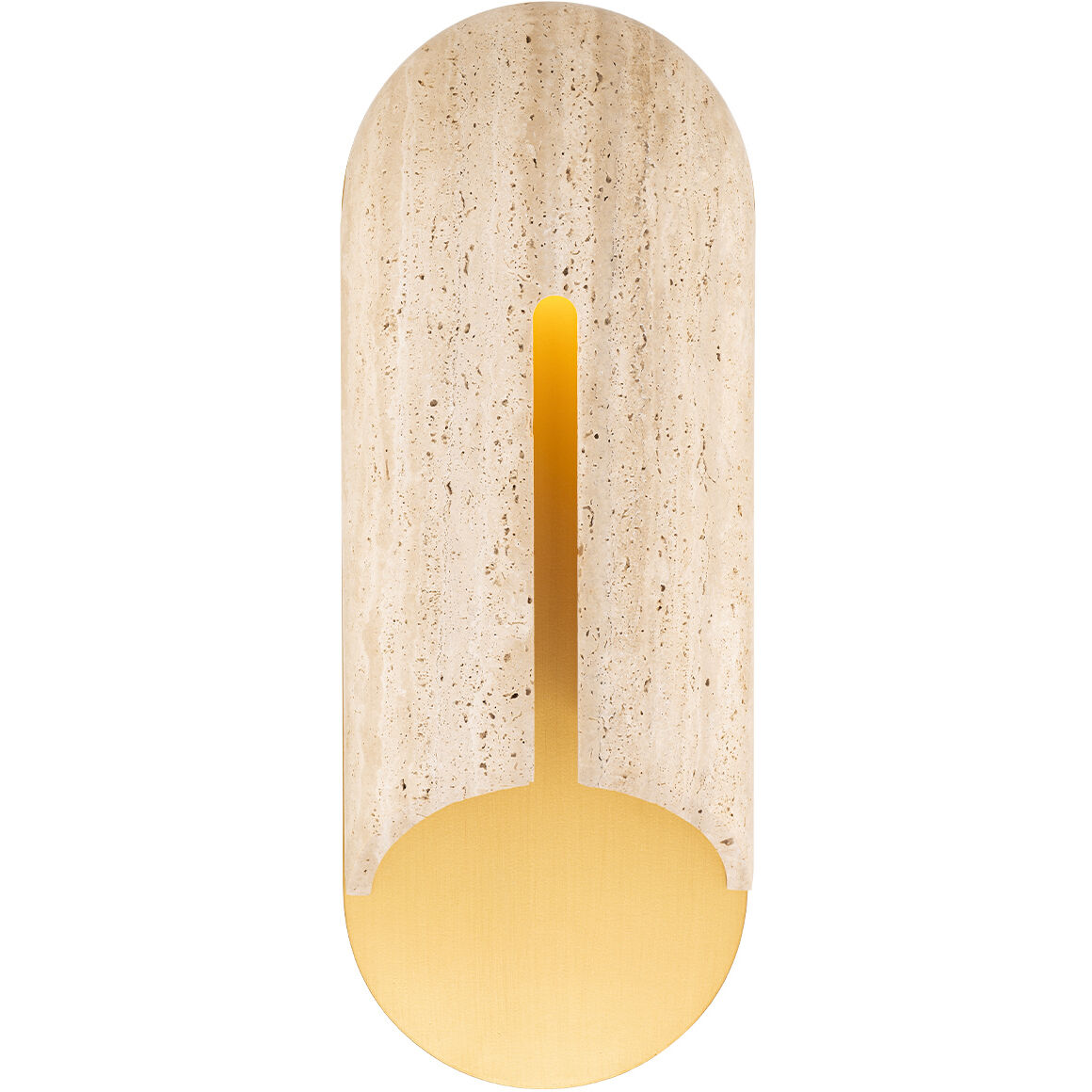 Clog LED 22 inch Beige Travertine and Aged Brass Outdoor Wall Lighting in 4000K
