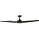 Lucid 62 inch Soft Brass and Matte Black with Matte Black Blades Downrod Ceiling Fan in 3000K, Soft Brass Matte Black