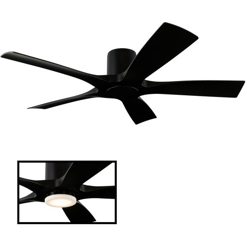 Aviator 54 inch Matte Black Flush Mount Ceiling Fan
