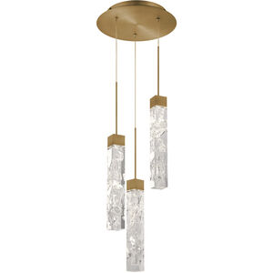 Minx 3 Light 12 inch Aged Brass Multi-Light Pendant Ceiling Light