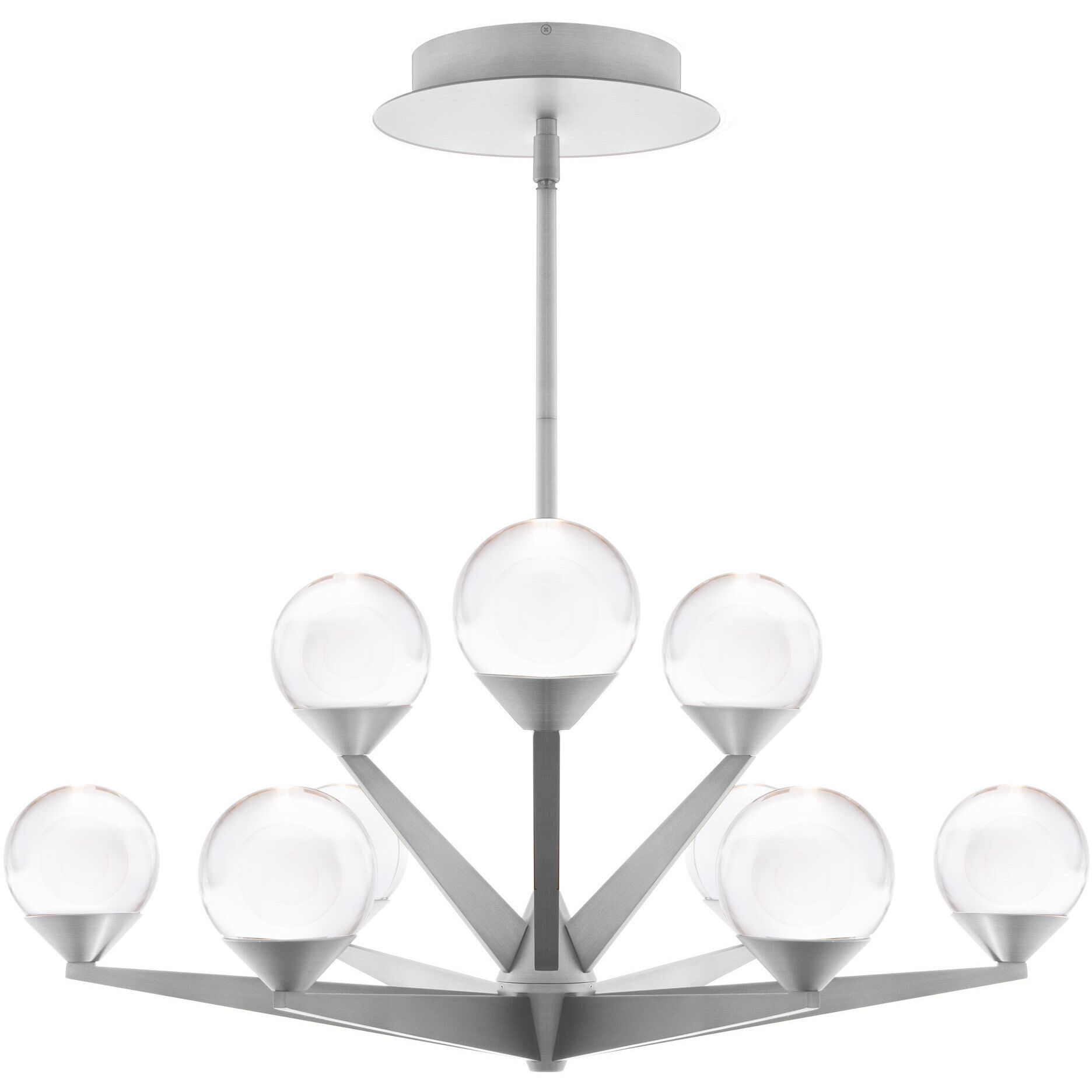 Double Bubble 9 Light 23.88 inch Satin Nickel Chandelier Ceiling Light