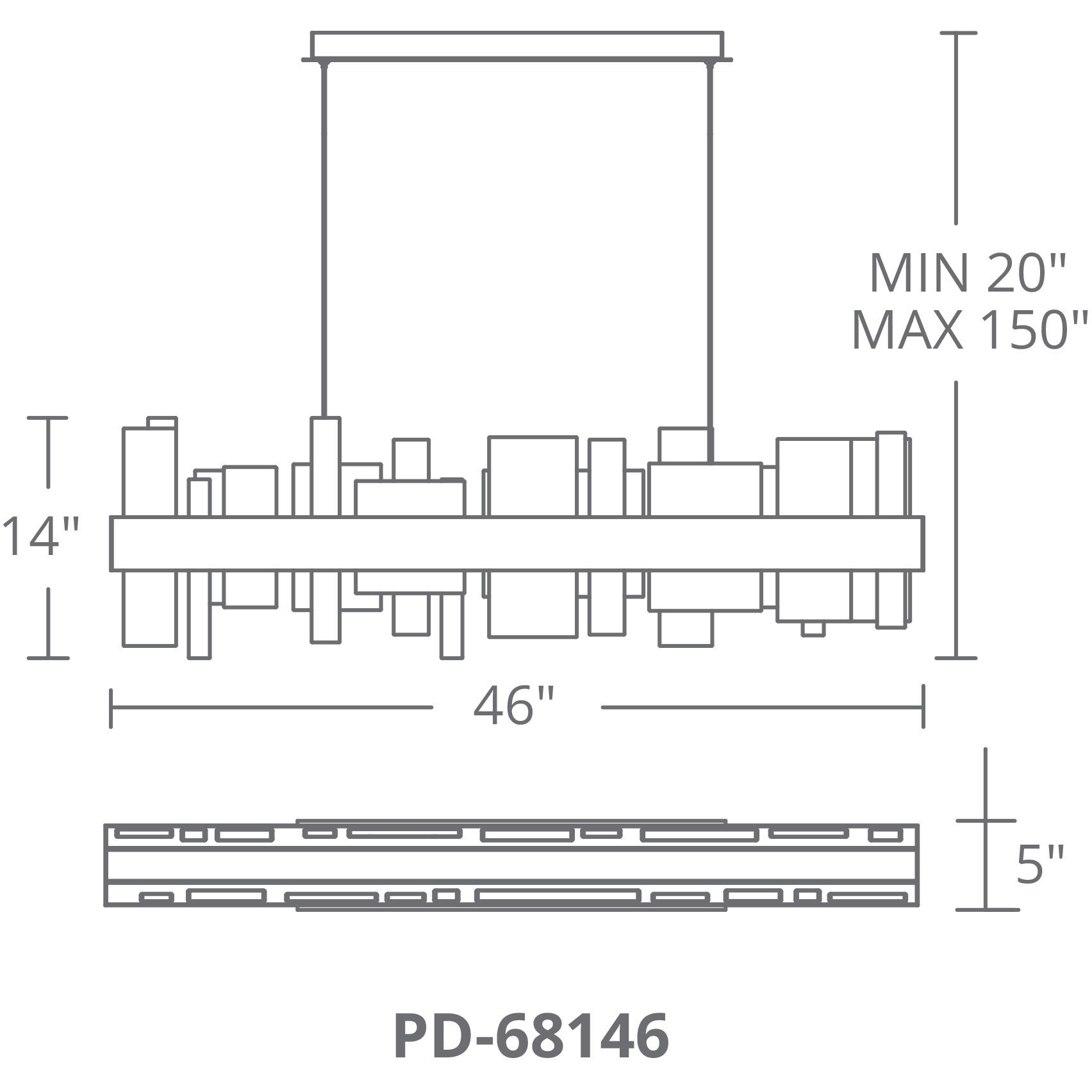 Modern Forms PD-68146-BN Acropolis LED 11 inch Brushed