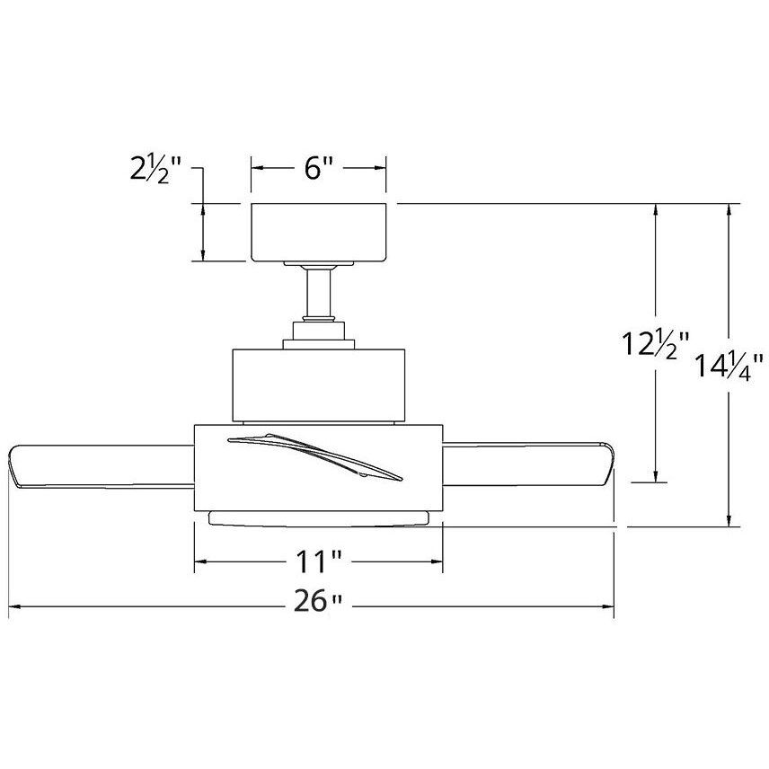 Vox 26 inch Bronze Downrod Ceiling Fan in 3000K