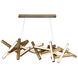 Chaos LED 72 inch Aged Brass Chandelier Ceiling Light in 19, 72in.