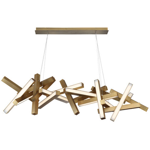 Chaos LED 72 inch Aged Brass Chandelier Ceiling Light in 19, 72in.