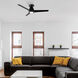 Tip Top 44 inch Matte Black Flush Mount Ceiling Fan in 3000K