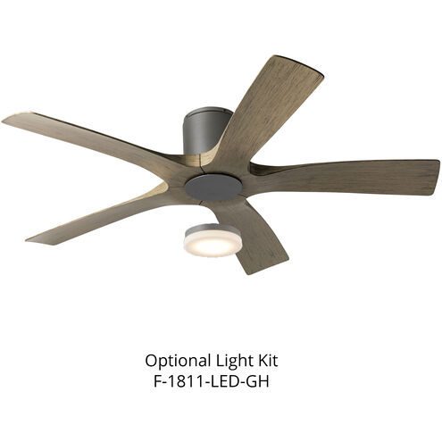 Aviator 54 inch Graphite Weathered Gray with Weathered Gray Blades Flush Mount Ceiling Fan, Smart Ceiling Fan