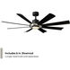 Aura 60 inch Brushed Nickel and Matte Black with Matte Black Blades Downrod Ceiling Fan in Brushed Nickel Matte Black