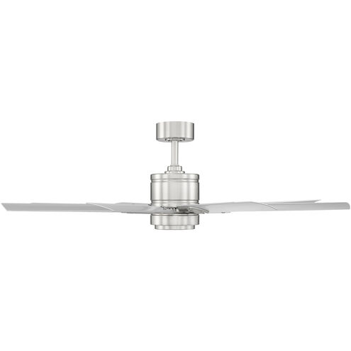 Renegade 52 inch Brushed Nickel Titanium with Titanium Blades Downrod Ceiling Fan in 3000K