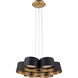 Marimba LED 17.75 inch Black Gold Leaf Chandelier Ceiling Light in 18in.