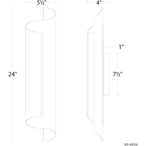 Pirouette LED 4 inch Black ADA Indoor Wall Lighting in 3000K