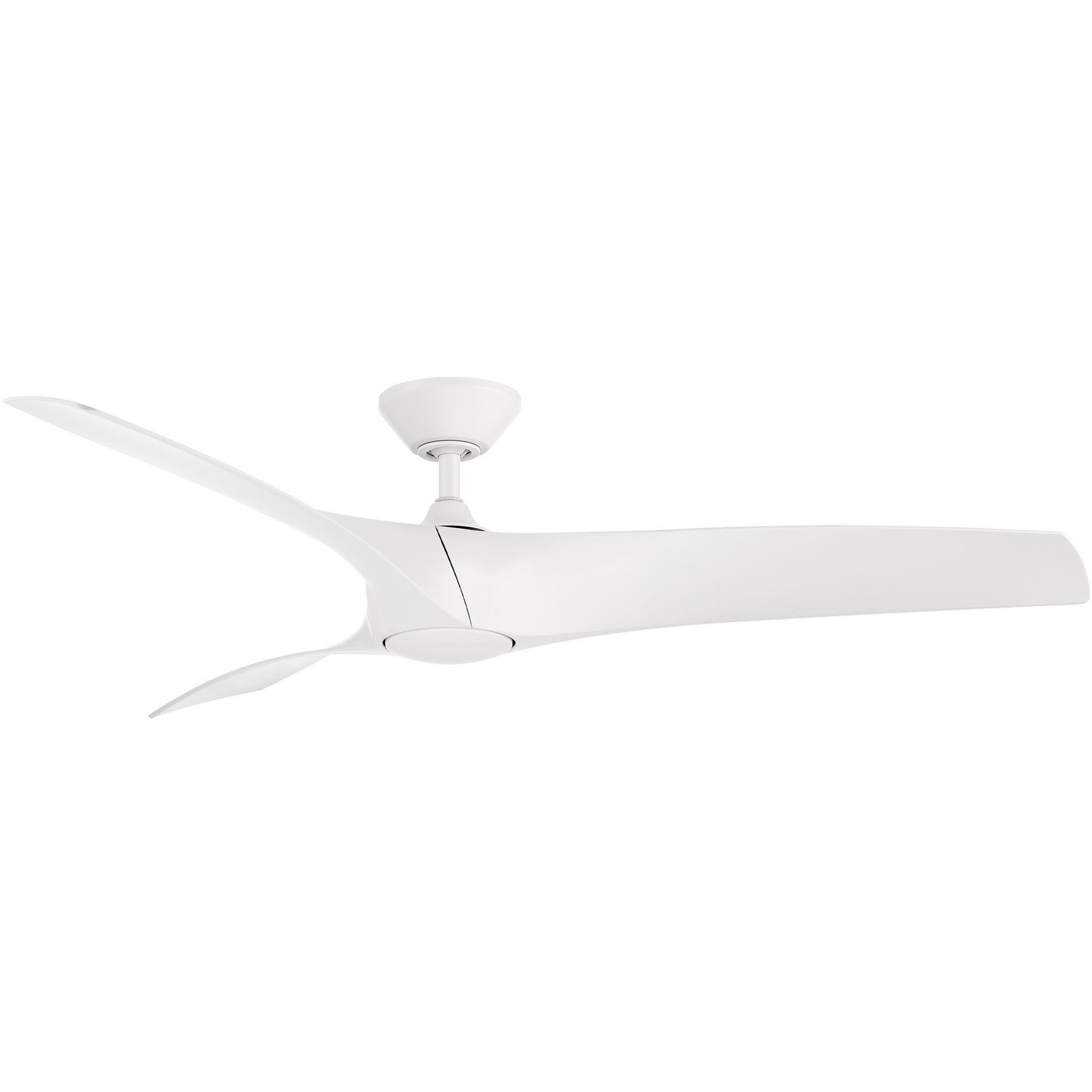 Zephyr 52 inch Matte White Downrod Ceiling Fan, Smart Ceiling Fan