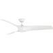 Zephyr 52 inch Matte White Downrod Ceiling Fan, Smart Ceiling Fan