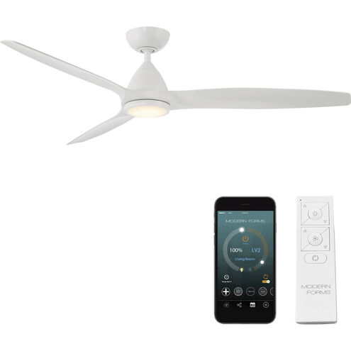 Skylark 62 inch Matte White Downrod Ceiling Fan