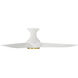 Corona 52 inch Soft Brass and Matte White with Matte White Blades Flush Mount Ceiling Fan in 3500K, Soft Brass Matte White