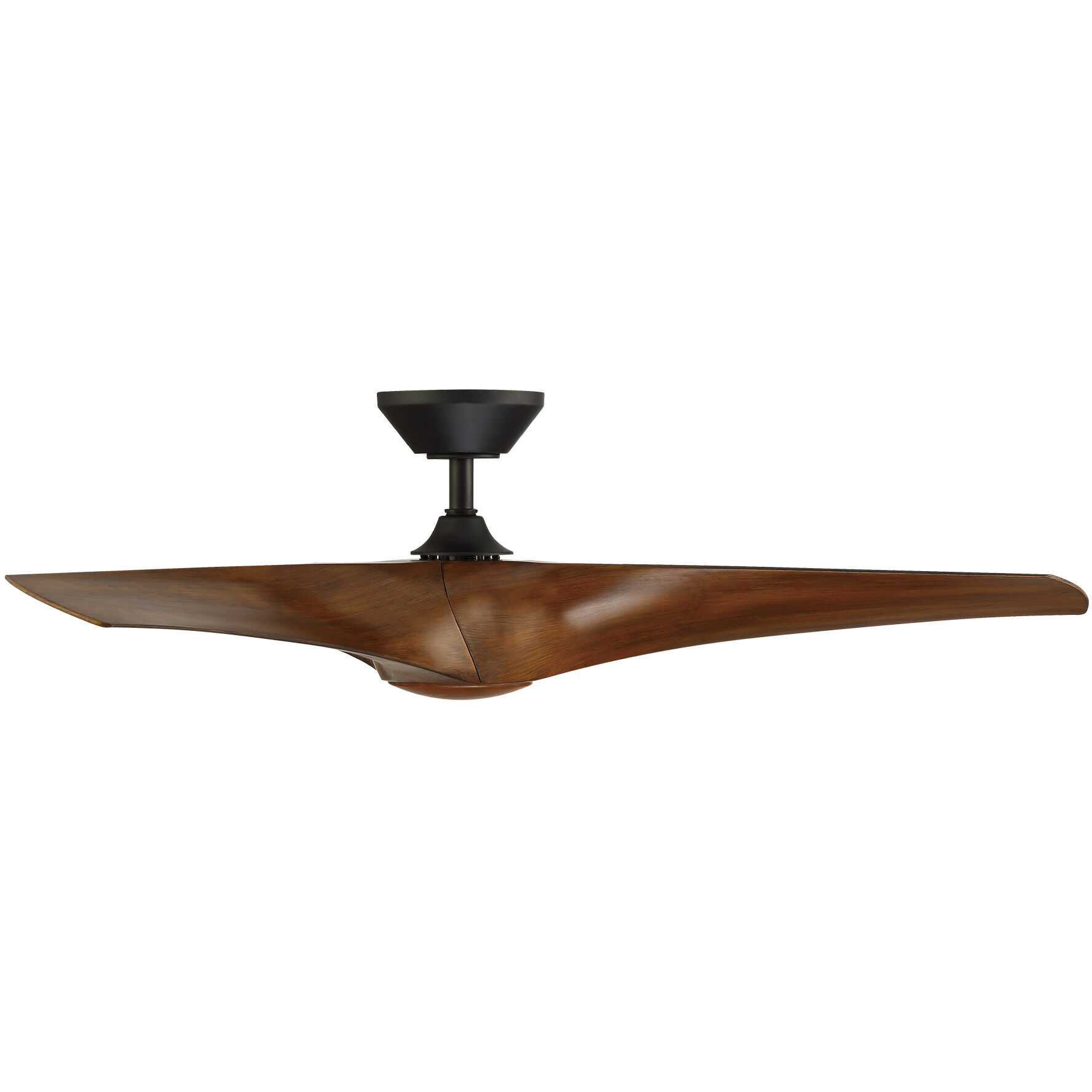 Zephyr 52 inch Matte Black and Distressed Koa with Distressed Koa Blades Downrod Ceiling Fan in Matte Black Distressed Koa, Smart Ceiling Fan