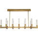 Cinema LED 54 inch Aged Brass Chandelier Ceiling Light in 54in.