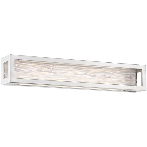 Shock Waves LED 27 inch Brushed Nickel Bath Vanity & Wall Light in 27in.