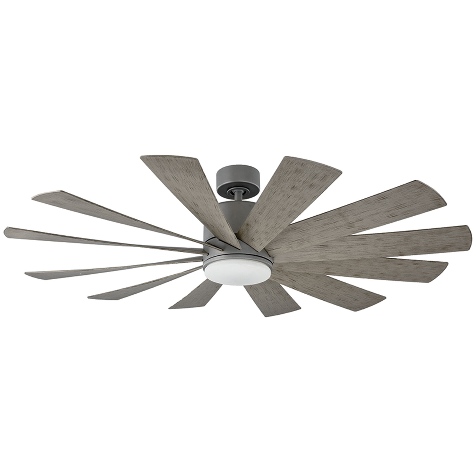 Windflower 60 inch Graphite and Weathered Gray with Weathered Gray Blades Downrod Ceiling Fan in 3000K, Graphite Weathered Gray, Smart Ceiling Fan