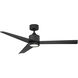 Lotus 54 inch Matte Black Downrod Ceiling Fan in 3000K