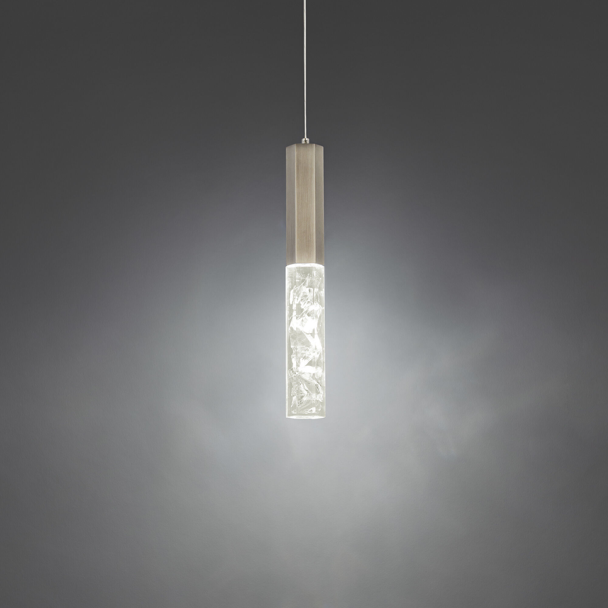 Basalt LED 15 inch Brushed Nickel Mini Pendant Ceiling Light