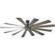 Windflower 80 inch Graphite and Weathered Gray with Weathered Gray Blades Downrod Ceiling Fan in 3500K, Graphite Weathered Gray