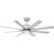 Renegade 52 inch Brushed Nickel Titanium with Titanium Blades Downrod Ceiling Fan in 3000K