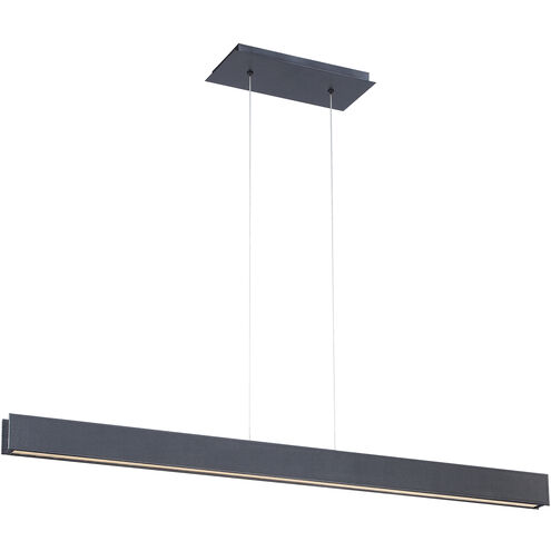 BDSM LED 42 inch Black Linear Pendant Ceiling Light in Black Vintage Leather