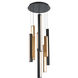 Chaos LED 17 inch Black and Aged Brass Multi-Light Pendant Ceiling Light in 9, 17in., Black Aged Brass/Black