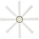 Aura 72 inch Soft Brass and Matte White with Matte White Blades Downrod Ceiling Fan in Soft Brass Matte White