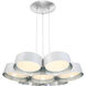 Marimba LED 34 inch White Silver Leaf Chandelier Ceiling Light in 34in.