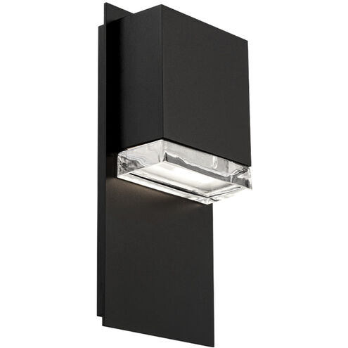 Draped 1 Light 12 inch Black Outdoor Wall Light in 3000K
