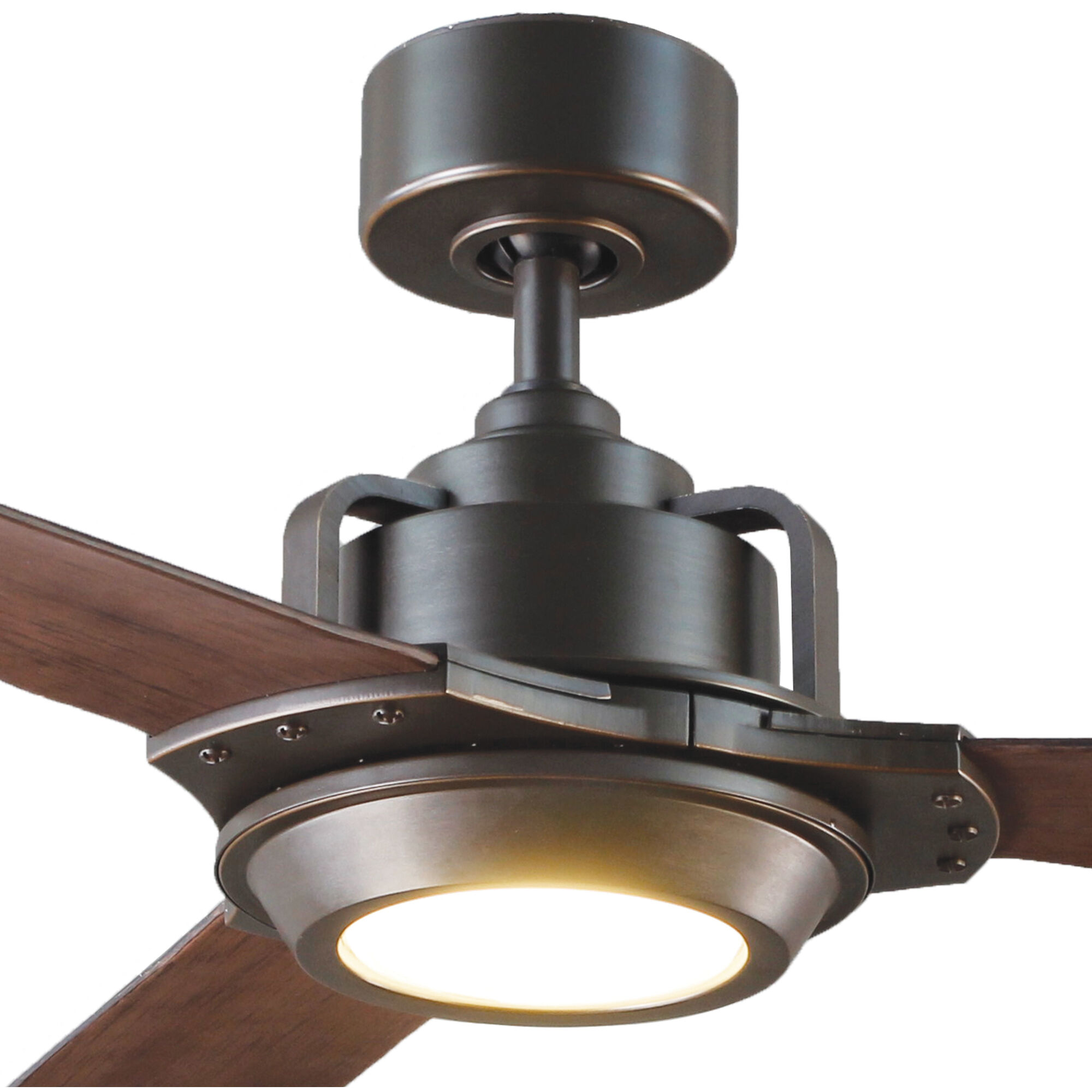 Osprey 56 inch Oil Rubbed Bronze and Dark Walnut with Dark Walnut Blades Downrod Ceiling Fan in 3500K, Oil Rubbed Bronze Dark Walnut