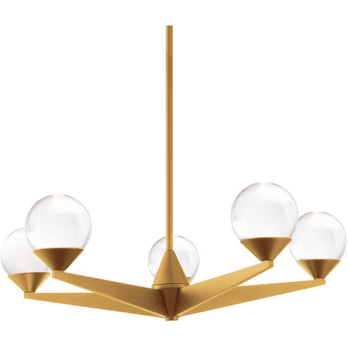 Double Bubble 5 Light 22 inch Aged Brass Chandelier Ceiling Light