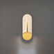 Clog LED 16 inch Beige Travertine and Aged Brass Outdoor Wall Light in 3000K