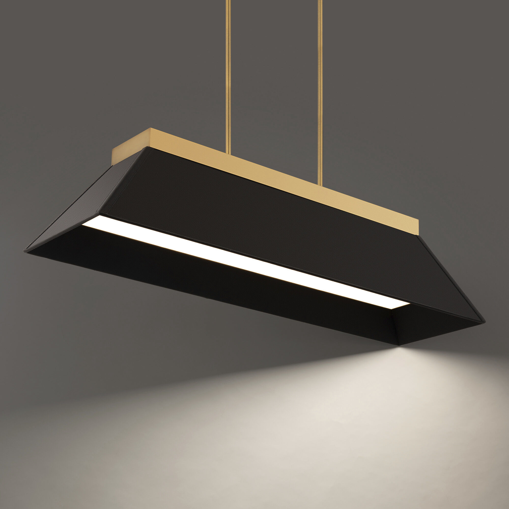 Bentley 1 Light 44 inch Black Aged Brass Linear Pendant Ceiling Light
