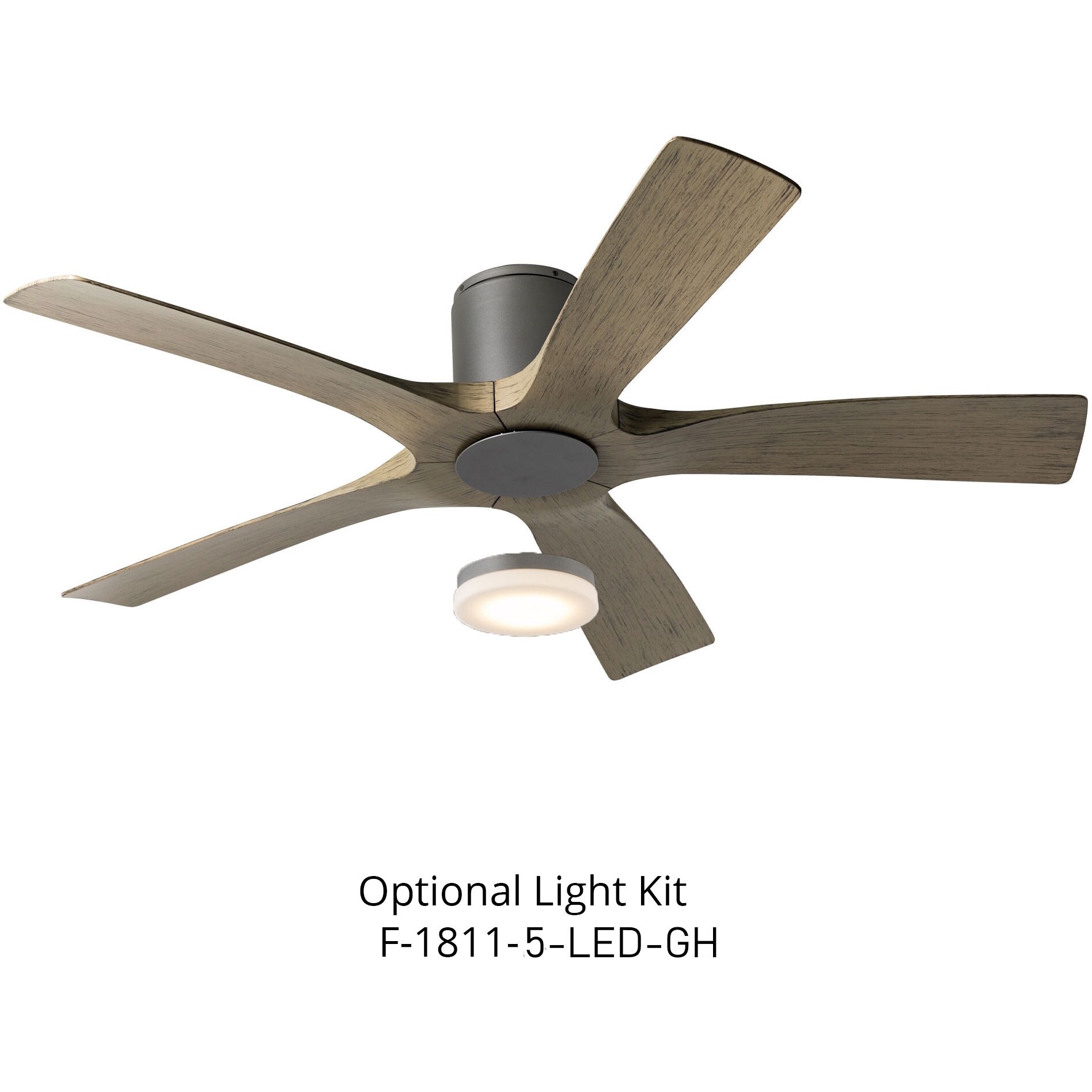 Aviator 54 inch Graphite and Weathered Gray with Weathered Gray Blades Flush Mount Ceiling Fan in Graphite Weathered Gray, Smart Ceiling Fan
