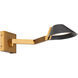 Pavilion 5.1 inch 7.2 watt Black and Aged Brass Swing Arm Light Wall Light in Black Aged Brass