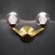 Double Bubble 2 Light 7 inch Aged Brass Wall Sconce Wall Light