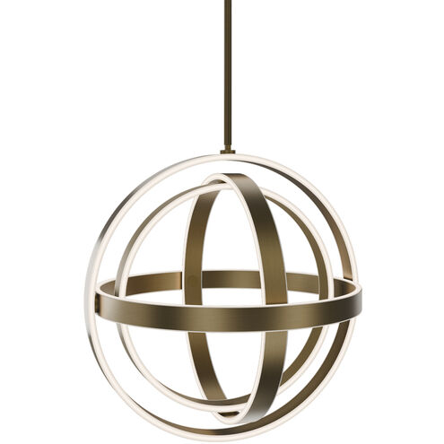 Kinetic LED 18 inch Aged Brass Indoor Hanging Lighting Ceiling Light