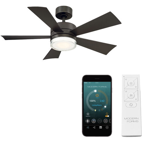 Wynd 42 inch Bronze Downrod Ceiling Fan in 3000K, Smart Ceiling Fan